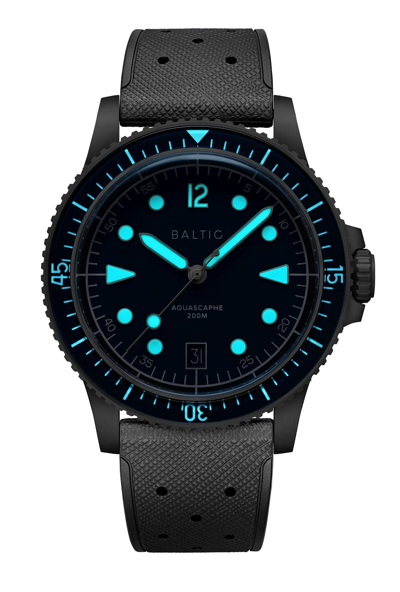 Baltic Aquascaphe MK2 Date showing BGW9 lume