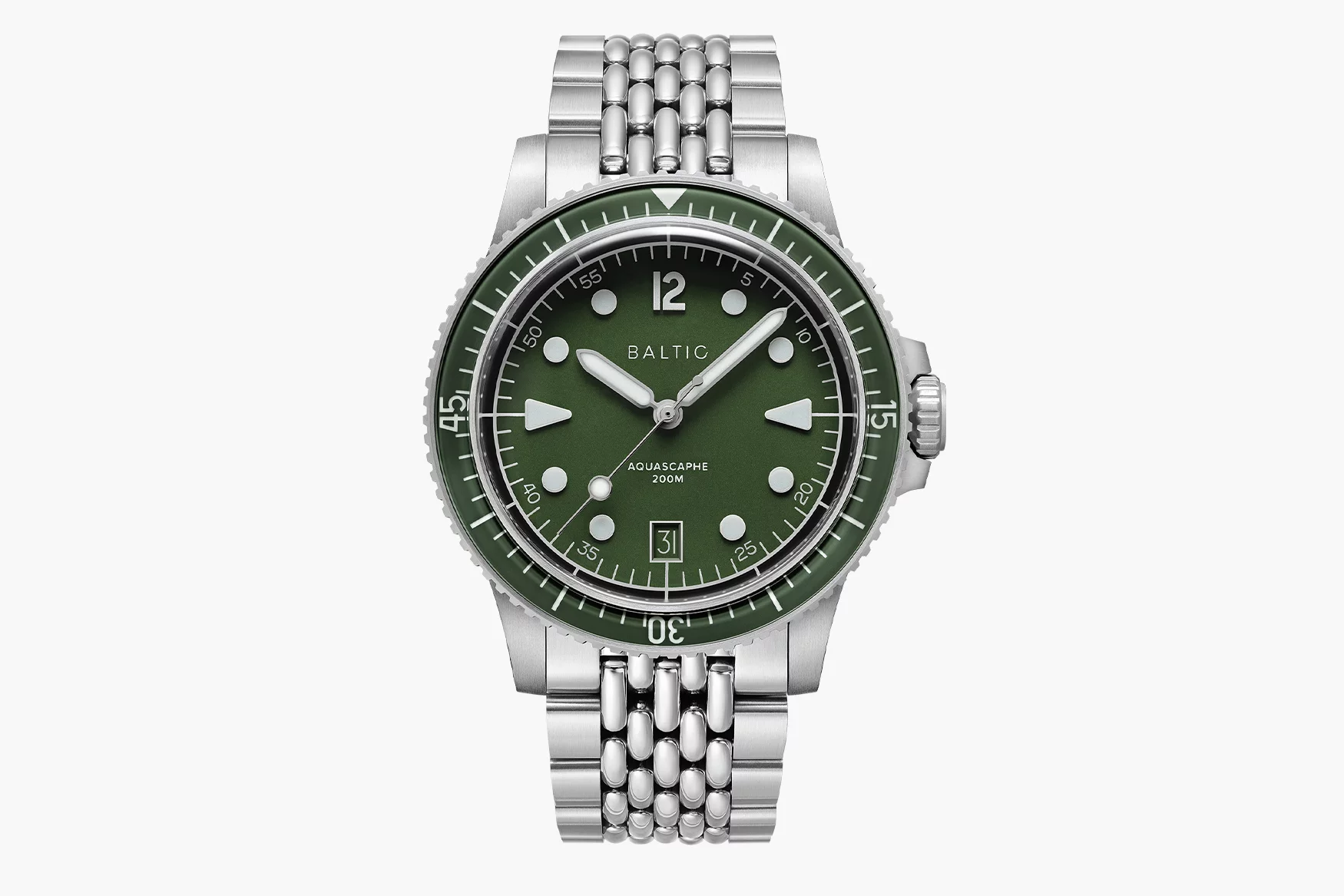 Green Baltic Aquascaphe MK2 Date on beads-of-rice bracelet