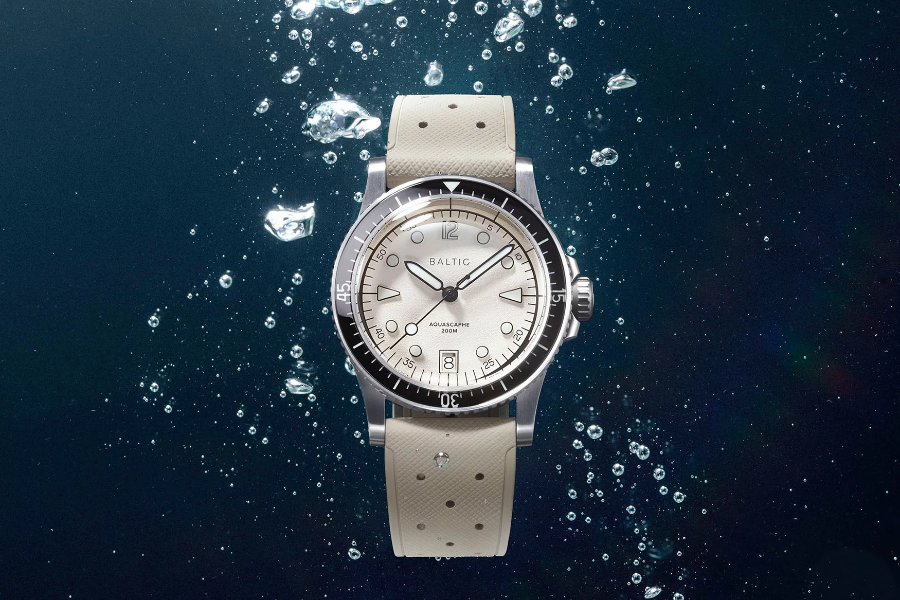 Warm-silver Baltic Aquascaphe MK2 Date underwater