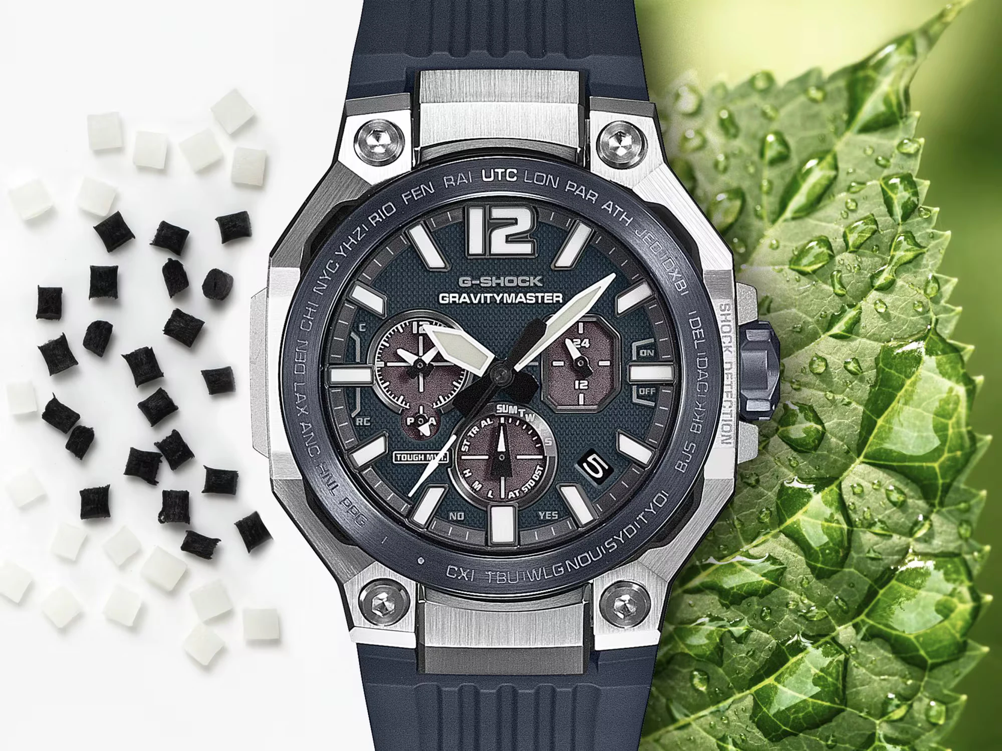 Bio-based resin components used in the Casio GWR-B3000