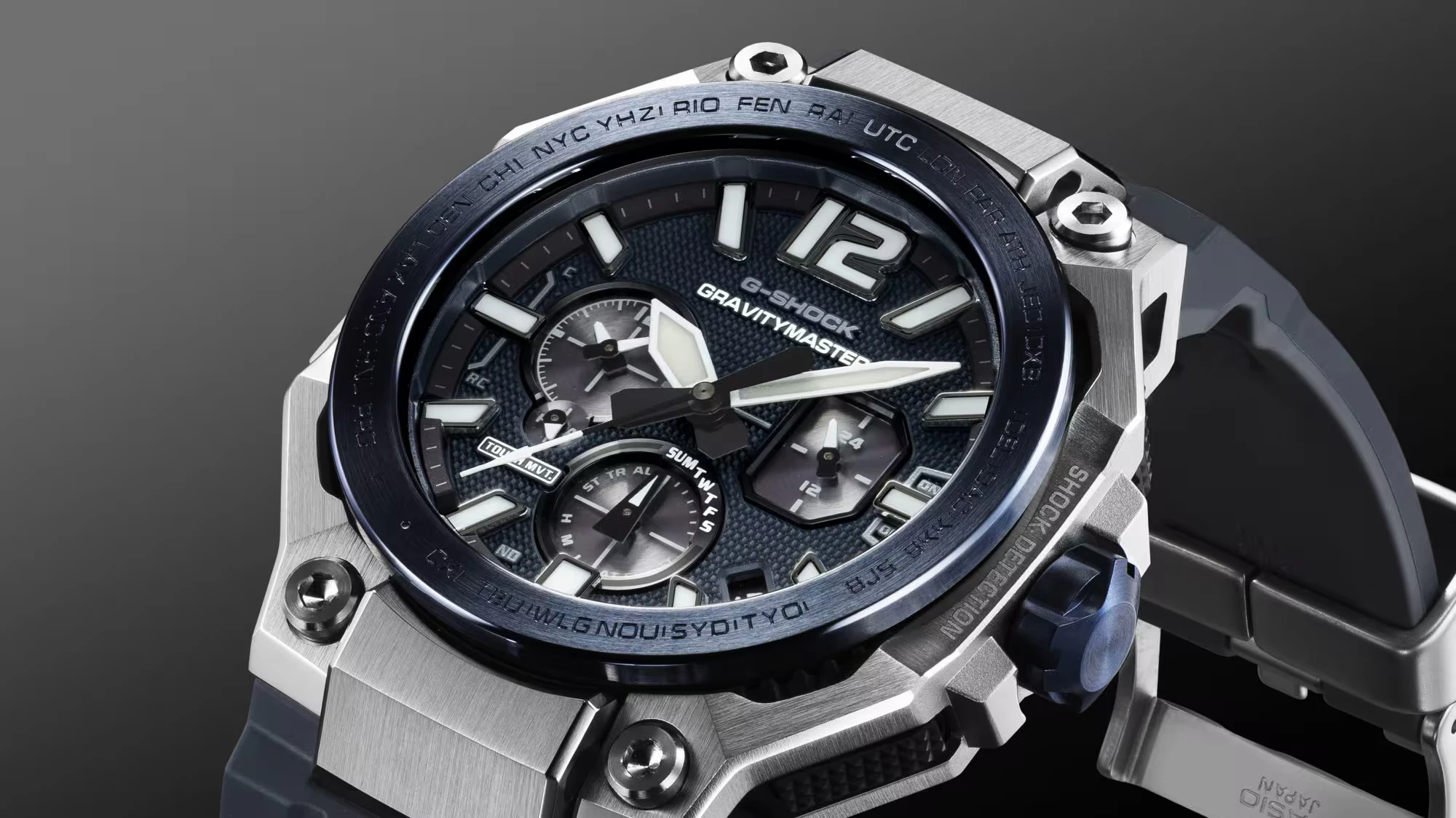 Close-up of the Casio G-Shock GWR-B3000 Gravitymaster dial
