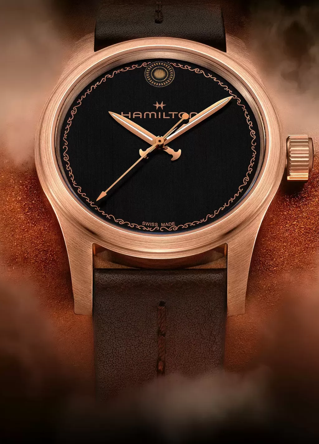 Hamilton x The Odysseyの文字盤のクローズアップ