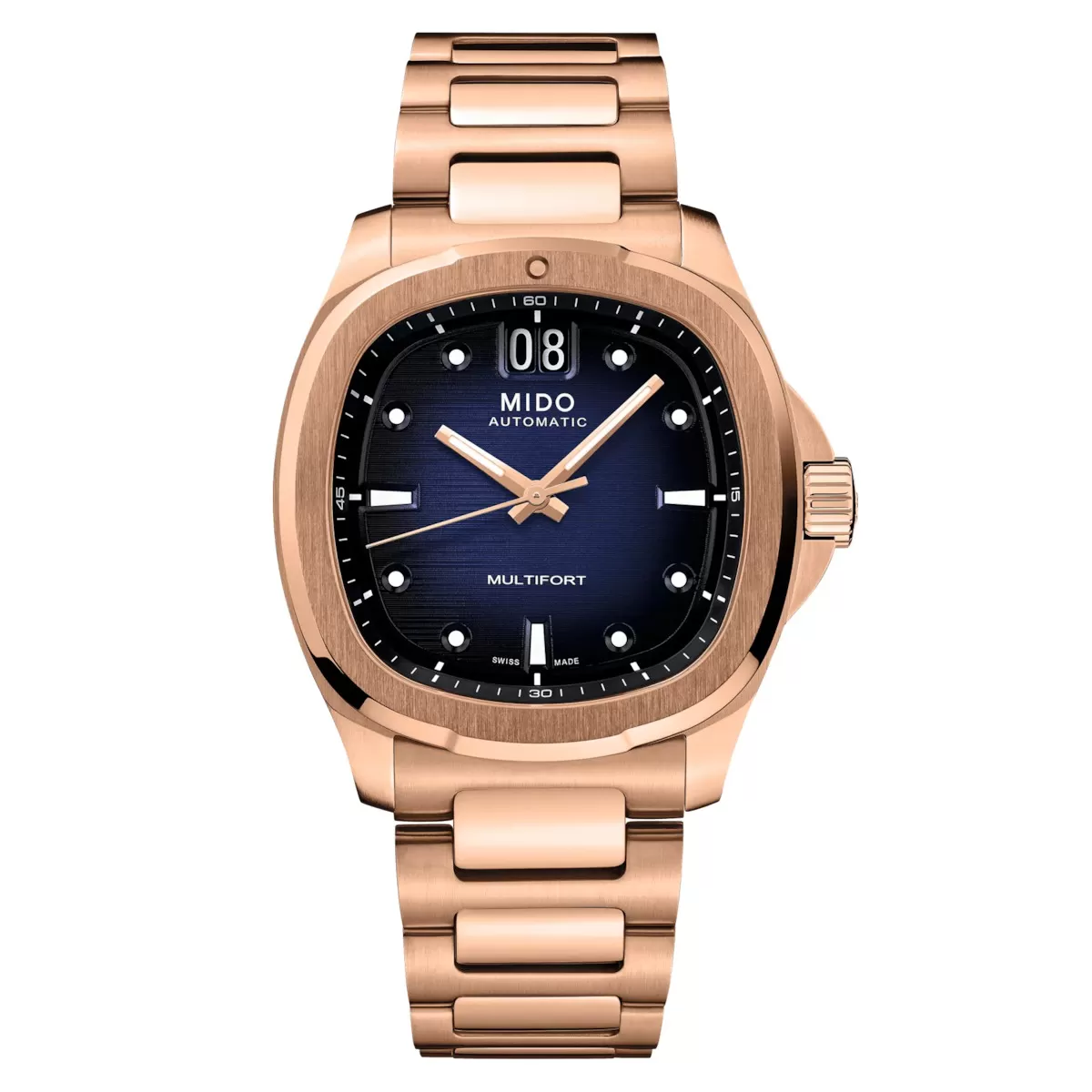Vista frontale del Mido Multifort TV Big Date, referenza M049.526.33.041.00