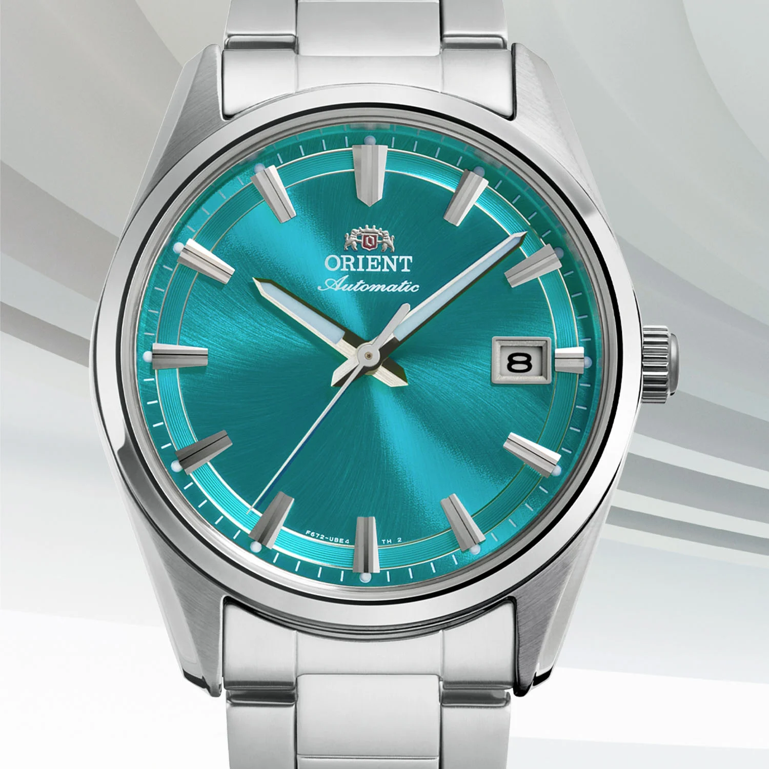 Orient Stretto Date RA-AC0R06L blue turquoise dial automatic watch
