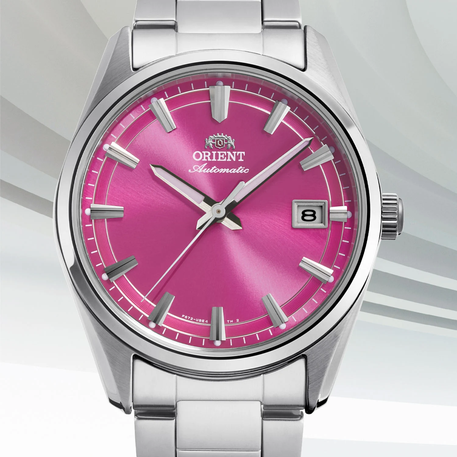Orient Stretto Date RA-AC0R07P vivid pink dial automatic watch