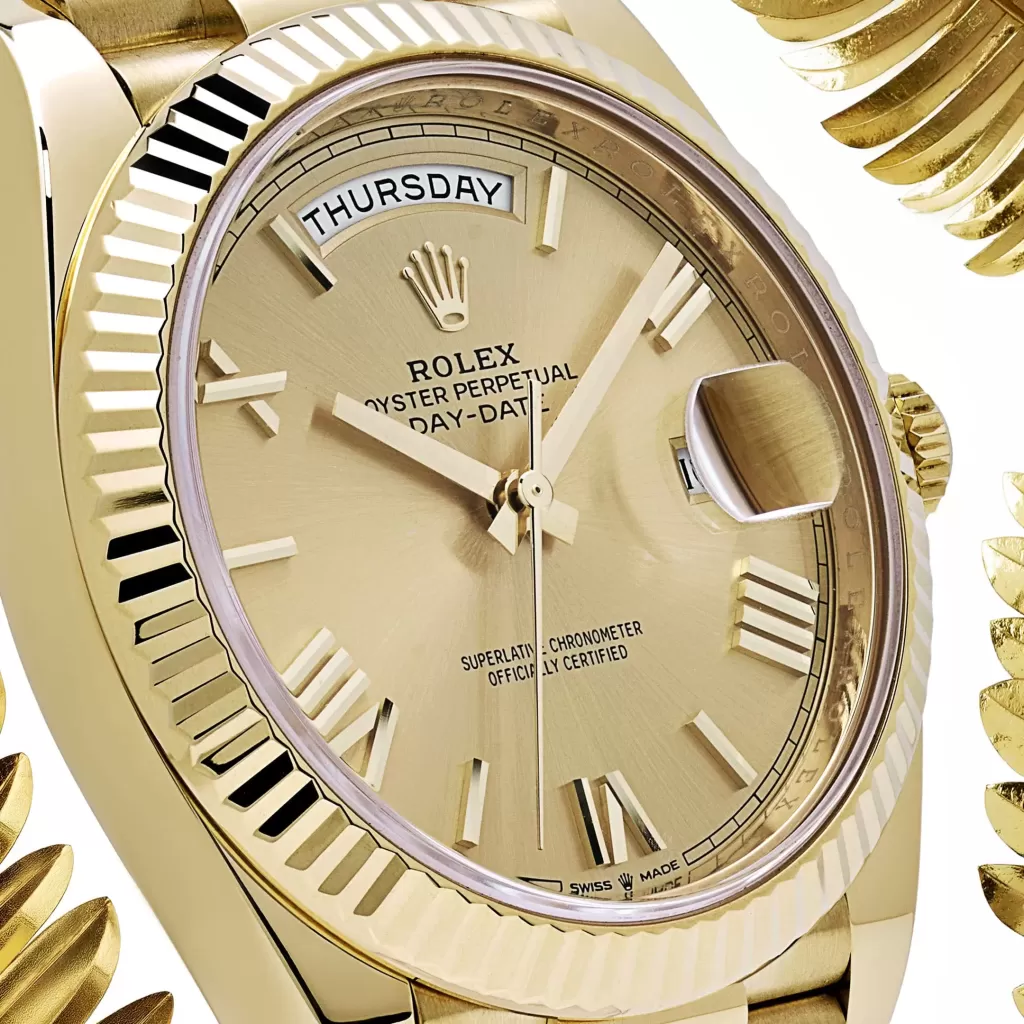Rolex PresidentialとMarilyn Monroeをめぐる騒動を扱うガイドのダイヤル写真