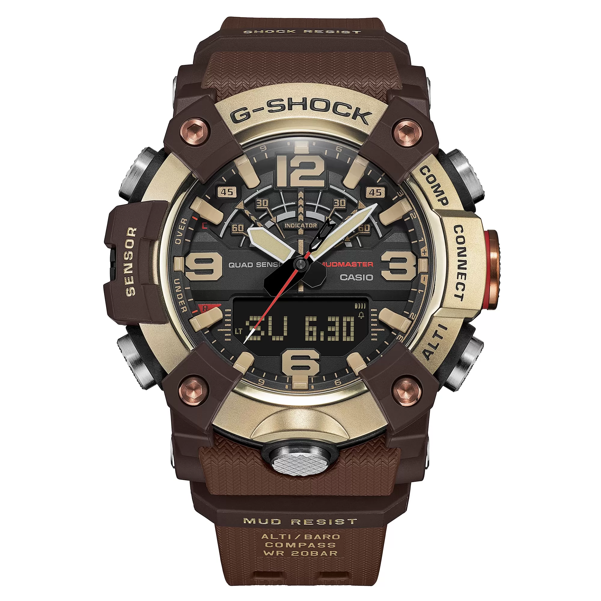 Casio Mudmaster GG-B100XMH-5A stainless-steel bezel