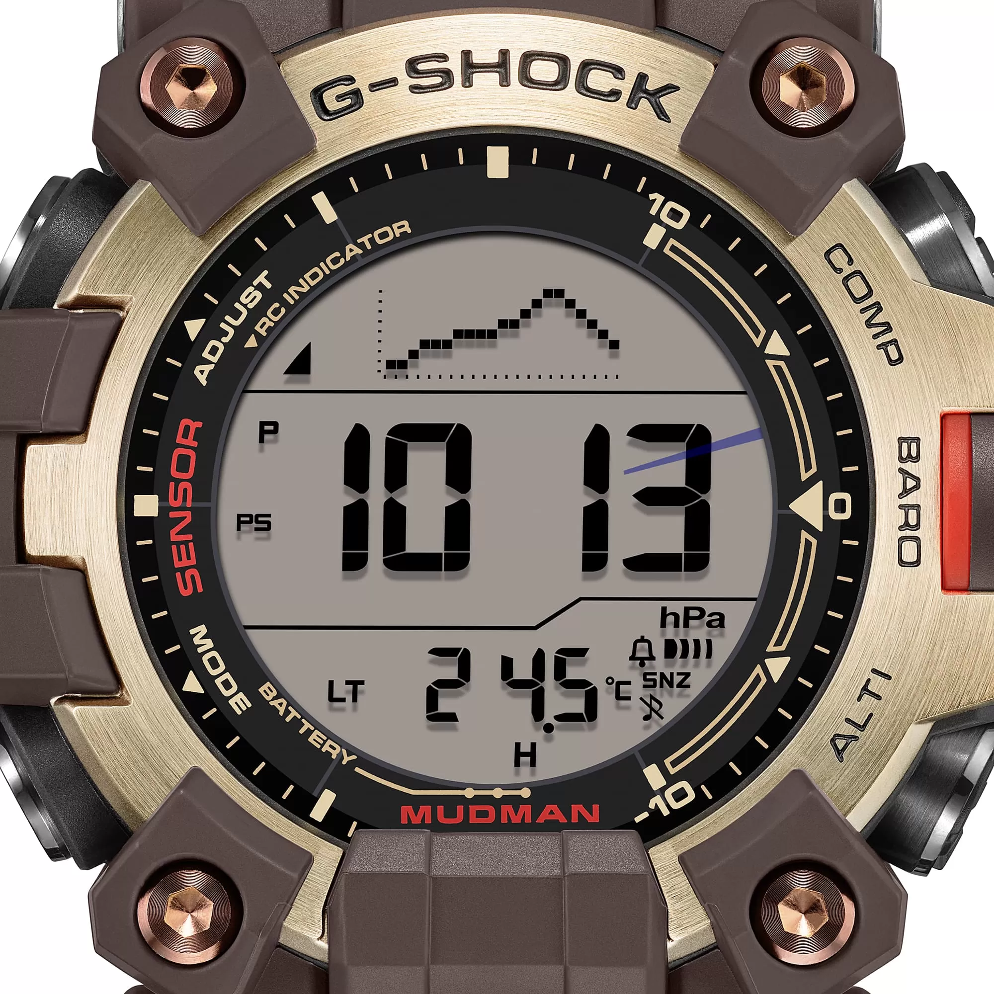 Casio Mudman GW-9500MH-5 barometer and thermometer display
