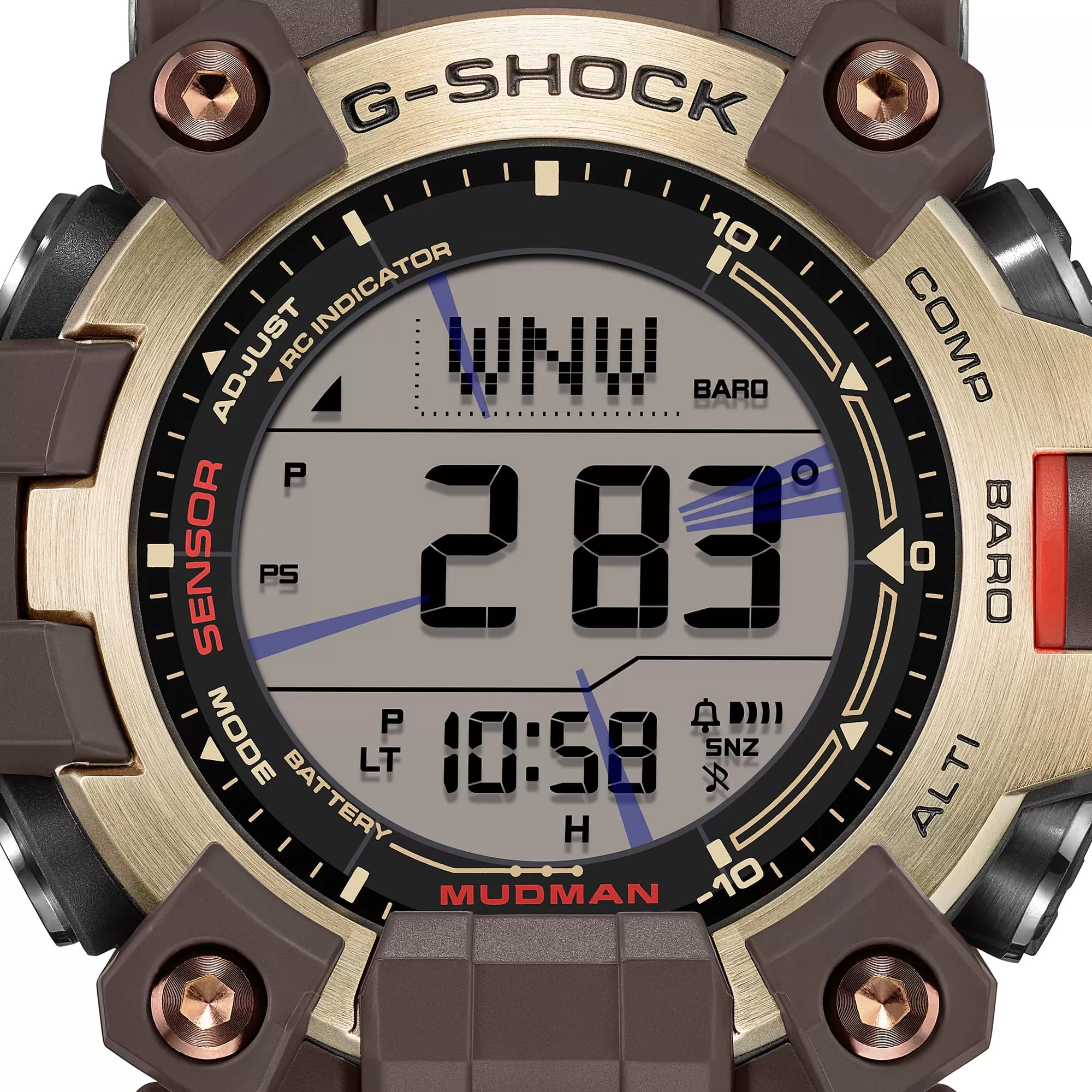 Casio Mudman GW-9500MH-5 digital compass display