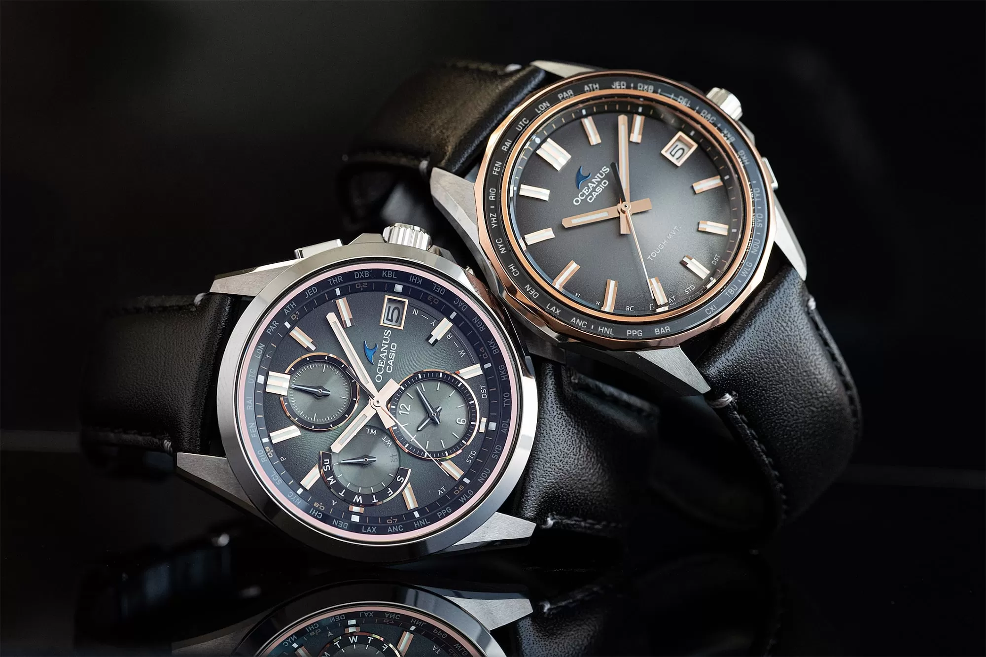 Casio Oceanus OCW-T2600RL-3AJR and OCW-S400RL-8AJR from the Retro Tone Collection