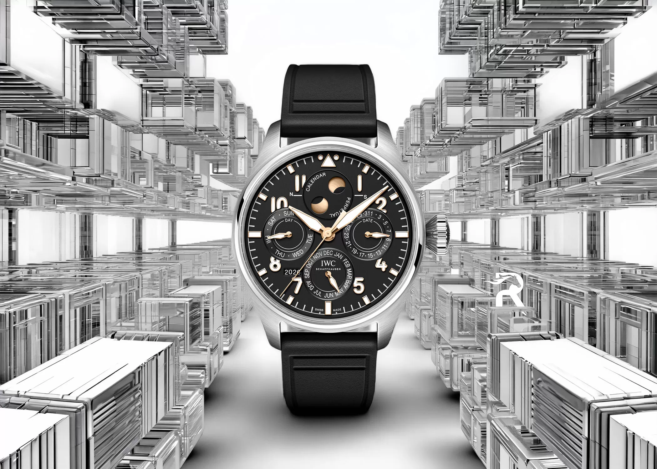 IWC Dresses the Big Pilot ProSet IW329603 in Black and Gold for 140 Years of Mercedes-Benz