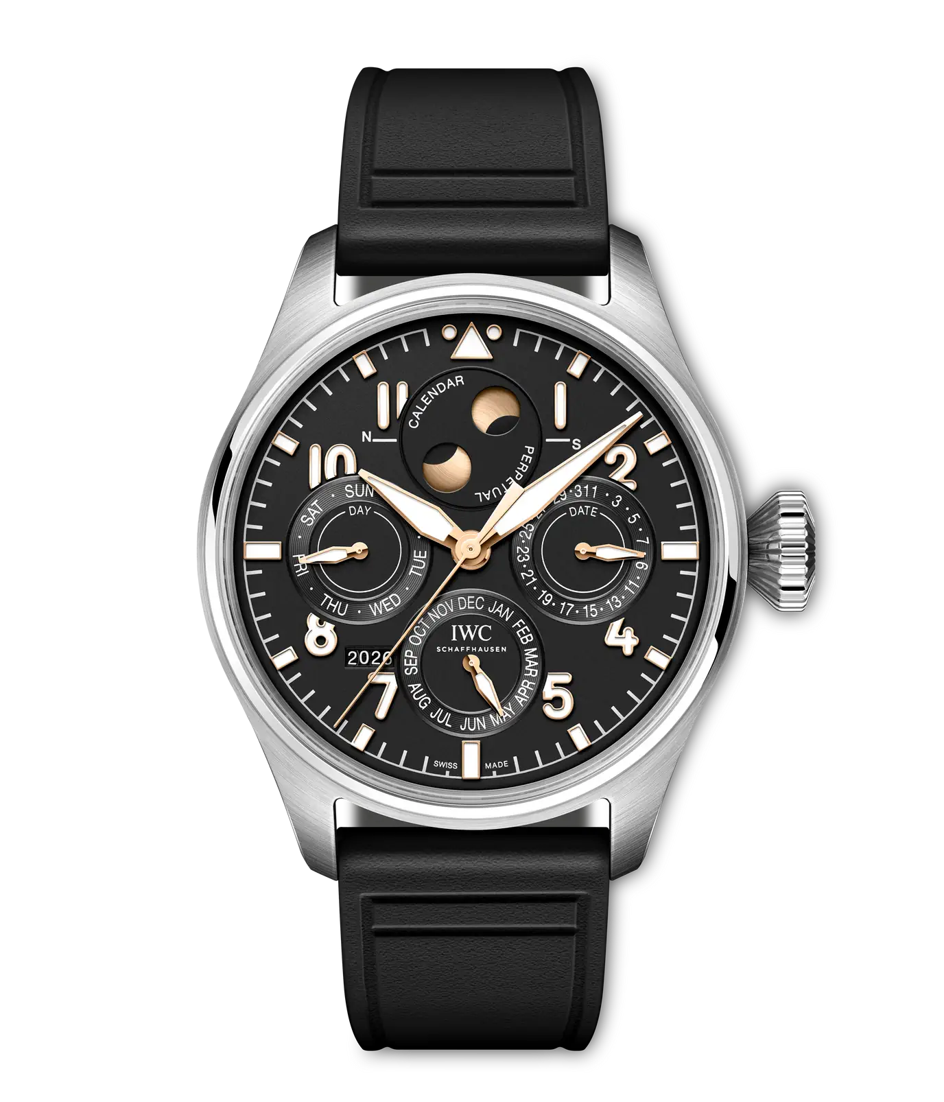 IWC Big Pilot Perpetual Calendar ProSet IW329603 black and gold dial front view