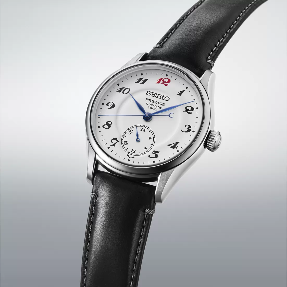 Angled view of the Seiko Presage HCC005J1 enamel watch