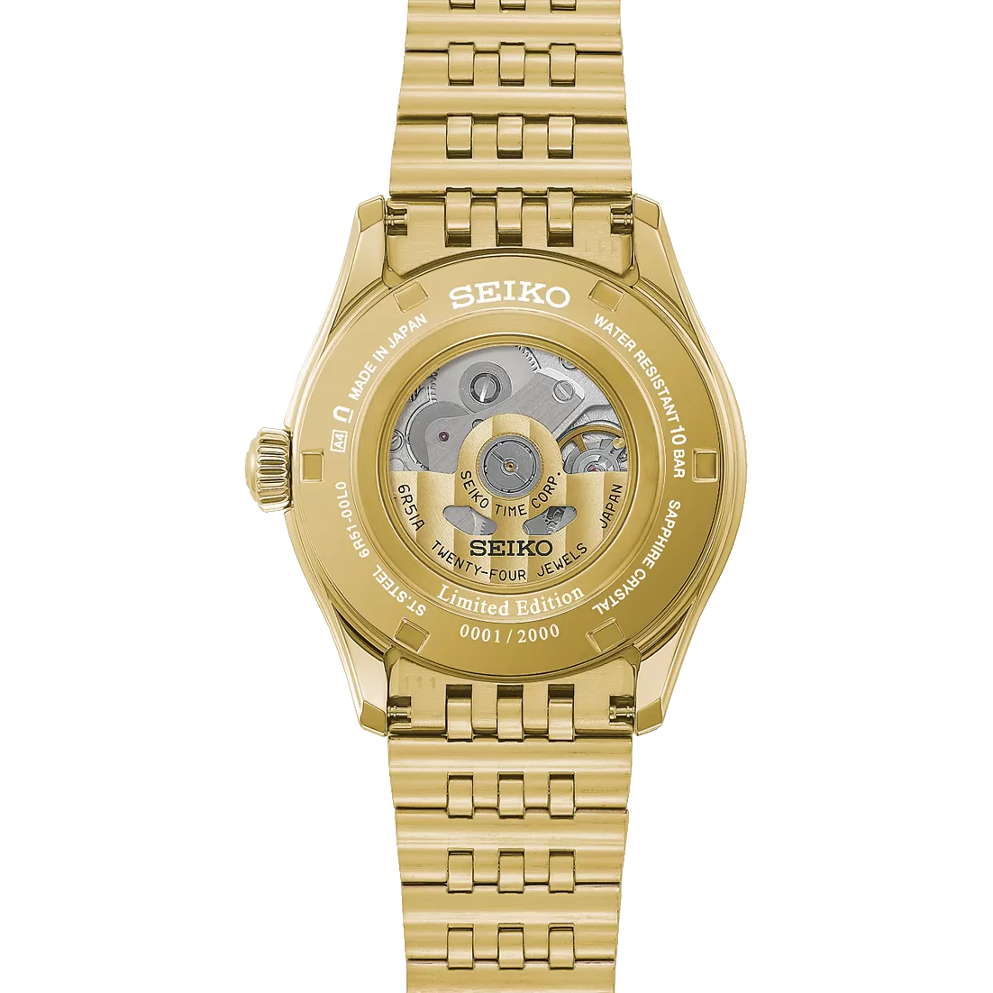 Display caseback of the Seiko Presage HCC009J1 showing calibre 6R51