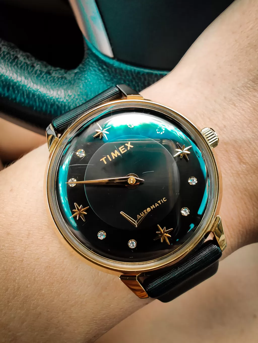Timex Celestial Opulence Automatic TW2T86300 Review Beautiful Design But Mind The Scratches Wrist Shot