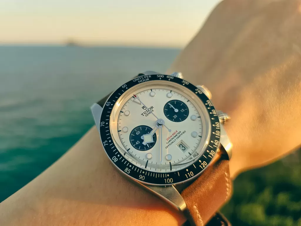 Tudor Black Bay Chrono Panda M79360N Review On Leather Amp On A Woman S Wrist Dial Macro