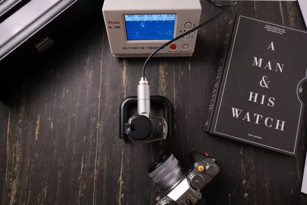 Hamilton Cooper timegrapher test. Crown up: 0 s/day with 0.2 ms beat error.
