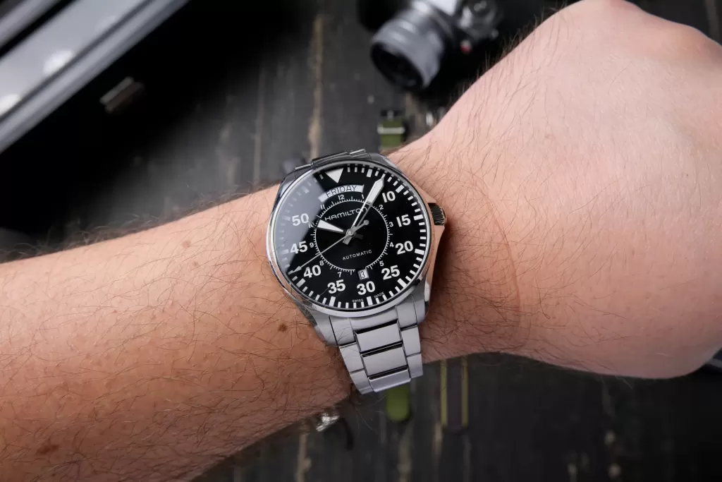 Hamilton Cooper on the original steel bracelet on my wrist
