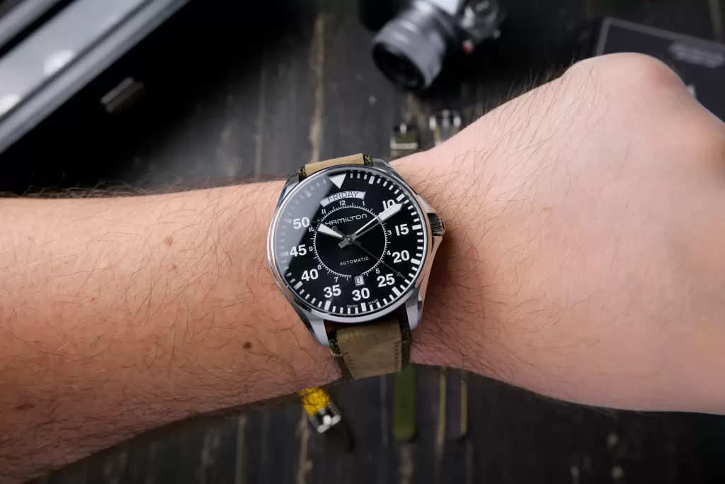 Hamilton Cooper on a leather strap on my wrist